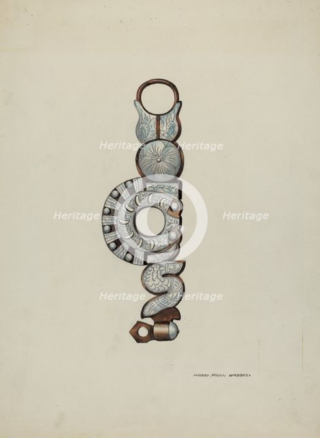 Spanish Spade Bit, c. 1936. Creator: Eva Fox.