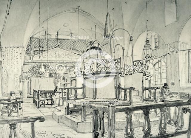 'Spanish Synagogue in Jerusalem - Interior', 1902. Creator: John Fulleylove.