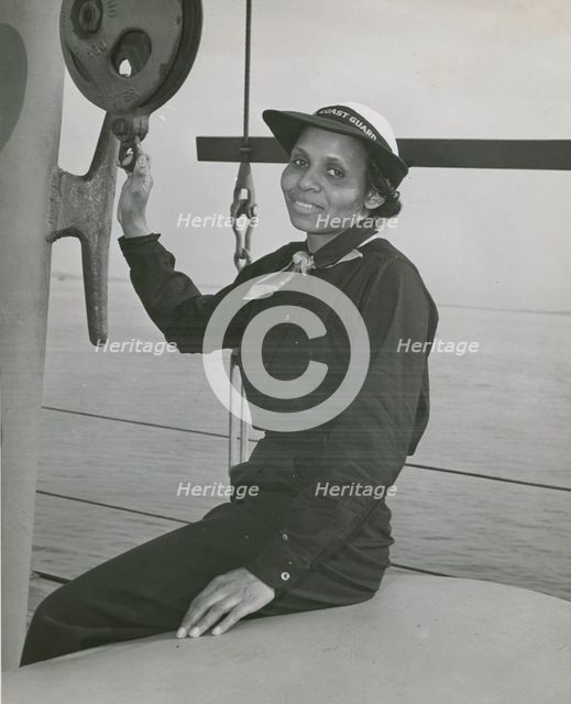 SPAR Olivia J. Hooker, of Columbus, Ohio, at the U.S. Coast Guard Training Station..., ca.1945. Creator: United States Coast Guard.
