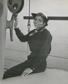 SPAR Olivia J. Hooker, of Columbus, Ohio, at the U.S. Coast Guard Training Station..., ca.1945. Creator: United States Coast Guard