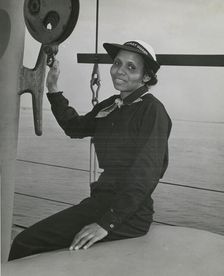 SPAR Olivia J. Hooker, of Columbus, Ohio, at the U.S. Coast Guard Training Station..., ca.1945. Creator: United States Coast Guard