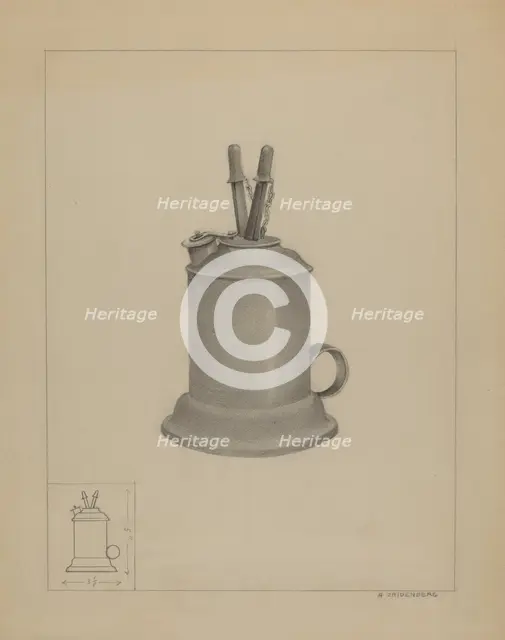 Spark Lamp, c. 1936. Creator: A. Zaidenberg.
