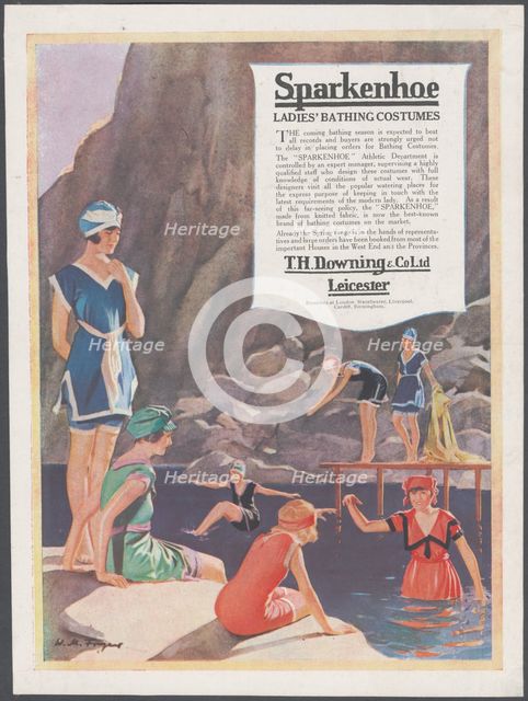 Sparkenhoe bathing costume, c.1920s. Artist: Wilfred Fryer