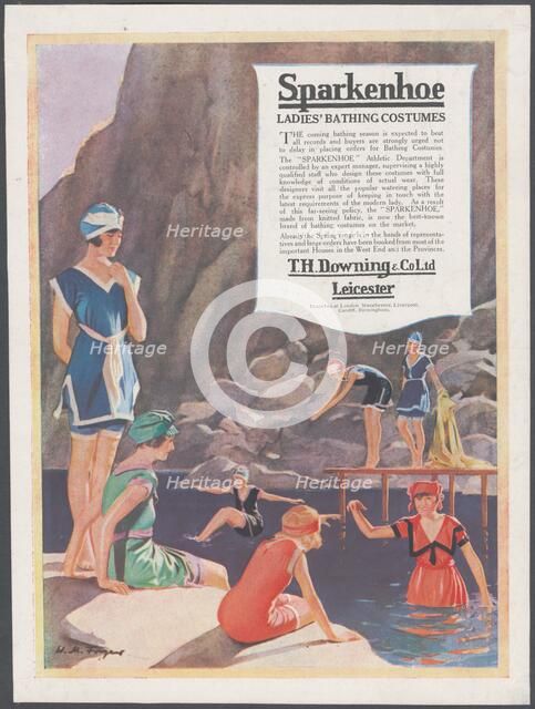 Sparkenhoe bathing costume, c.1920s. Artist: Wilfred Fryer