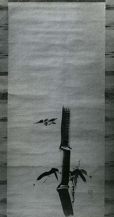 Sparrow and Bamboo, 17th century. Creator: Kanô Tan'yû