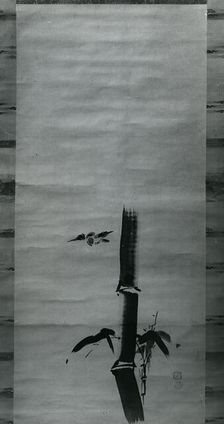Sparrow and Bamboo, 17th century. Creator: Kanô Tan'yû