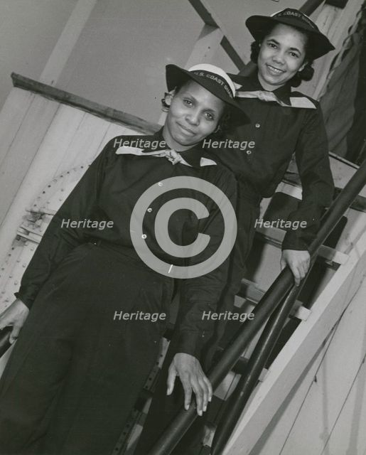 SPARS Olivia Hooker, of Columbus, Ohio, and Aileen Anita Cooke, of Los Angeles, Ca..., ca.1945. Creator: Unknown.