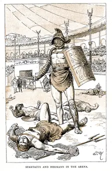 Spartacus and Hermann in the Arena late 19th century