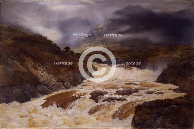 Spate in The Highlands, 1868. Creator: Peter Graham.