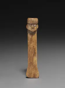 Spatula with Carved Head, 500-900. Creator: Unknown