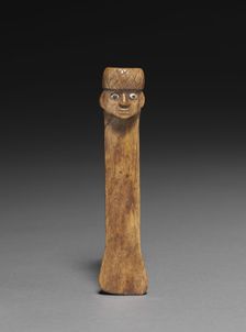 Spatula with Carved Head, 500-900. Creator: Unknown