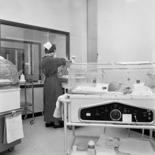 Special care unit for premature babies, Nether Edge Hospital, Sheffield, South Yorkshire, 1969. Creator: Michael Walters