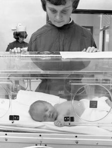 Special care unit for premature babies, Nether Edge Hospital, Sheffield, South Yorkshire, 1969. Creator: Michael Walters