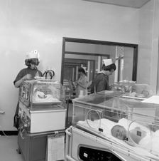 Special care unit for premature babies, Nether Edge Hospital, Sheffield, South Yorkshire, 1969. Creator: Michael Walters