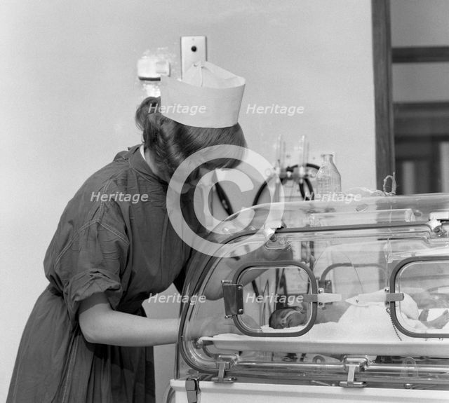 Special care unit for premature babies, Nether Edge Hospital, Sheffield, South Yorkshire, 1969. Creator: Michael Walters.