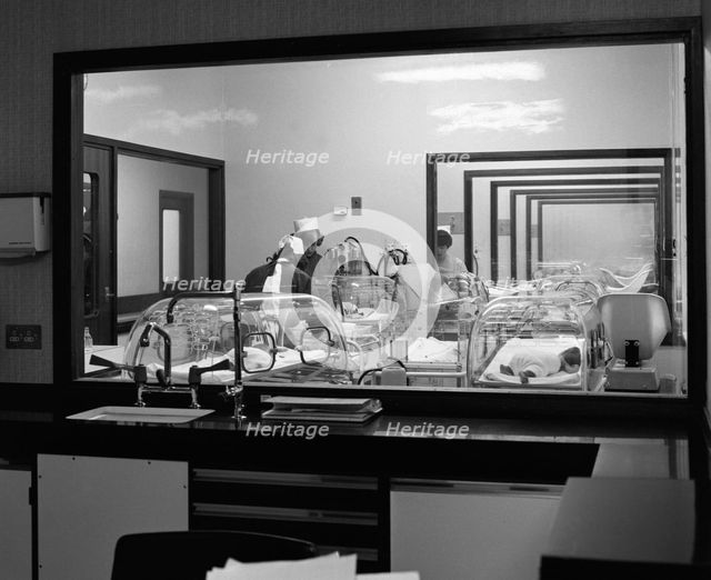 Special care unit for premature babies, Nether Edge Hospital, Sheffield, South Yorkshire, 1969. Creator: Michael Walters.