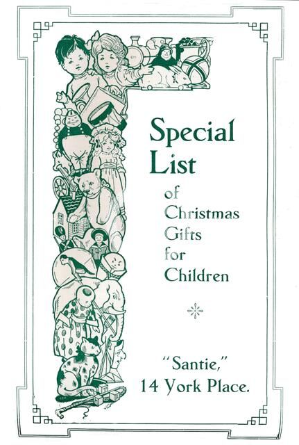 'Special List of Christmas Gifts for Children', 1917. Artist: Garratt & Atkinson.