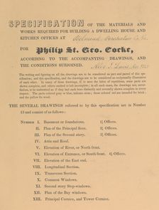 Specifications for "Belmead", James River, Virginia for Philip St. George Cocke, 1845., 1845. Creator: Alexander Jackson Davis