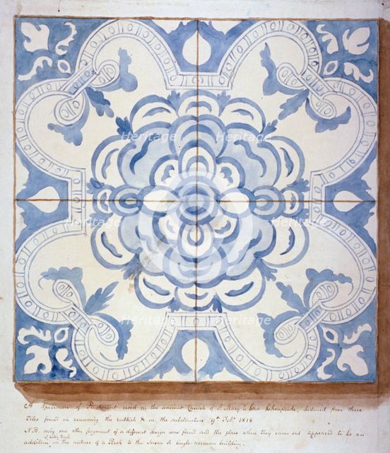Specimen of pavement used in the Church of St Mary-le-Bow, Cheapside, City of London, 1818. Artist: George Gwilt