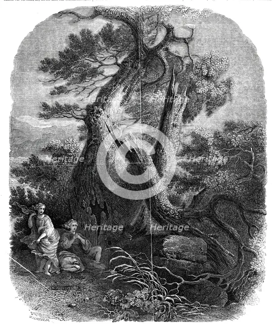 Specimen of wood-engraving, "The Death of the Children of Niobe", ...1844. Creator: W. J. Linton.