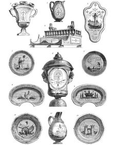 Specimens of M. Champfleury's collection of pottery, illustrative of the French Revolution, 1864. Creator: Unknown