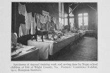 Specimens of manual training work and sewing done by Negro school children of Isle of Wright...,1915 Creator: Unknown