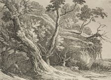 Specimens of Polyautography: Man Seated under an Oak, 1802. Creator: Richard II Cooper (British, 1740-aft 1814)