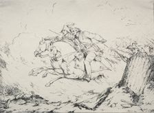 Specimens of Polyautography: Cavalry Charge, 1803. Creator: Robert Kerr Porter (British, 1777-1842)