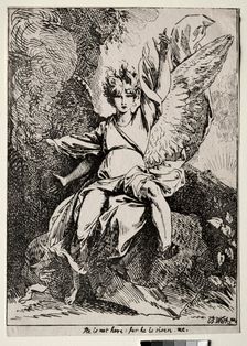 Specimens of Polyautography: The Angel at the Tomb of Christ, 1801. Creator: Benjamin West (American, 1738-1820)