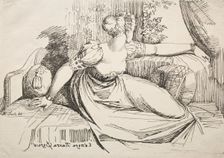 Specimens of Polyautography: Woman on a Sofa. Creator: Henry Fuseli (Swiss, 1741-1825)