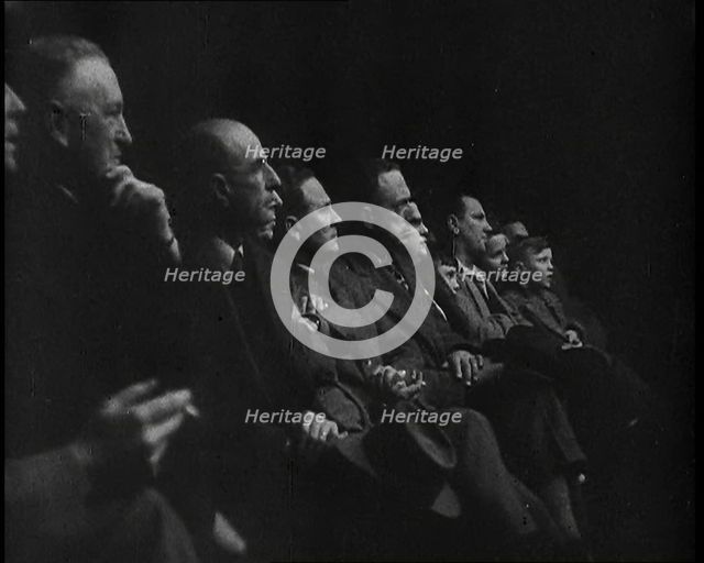 Spectators Watching a Wrestling Match, 1930s. Creator: British Pathe Ltd.
