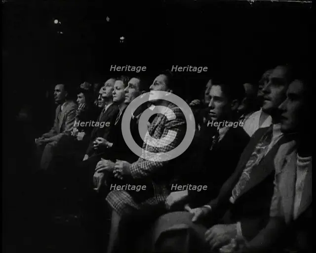 Spectators Watching a Wrestling Match, 1930s. Creator: British Pathe Ltd.