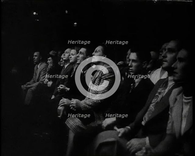 Spectators Watching a Wrestling Match, 1930s. Creator: British Pathe Ltd.