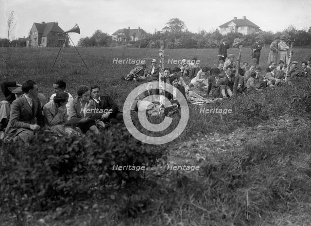 Spectators at the Bugatti Owners Club Hill Climb, Chalfont St Peter, Buckinghamshire, 1935. Artist: Bill Brunell.