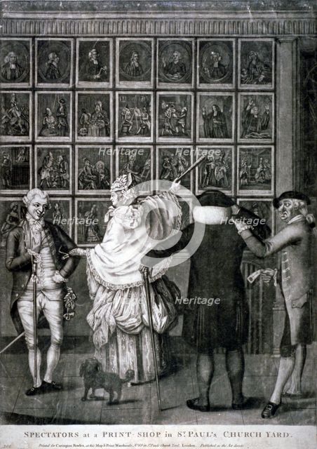'Spectators at a print shop in St Paul's Church Yard', c1770. Artist: Anon