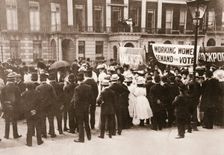Spectators gather on Portland Place to watch the Women's Sunday procession, London, 21 June 1908. Creator: Unknown
