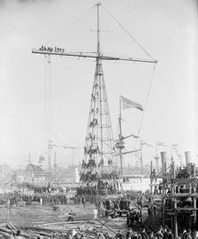 Spectators on day of launching of U.S.S. Maine, 1889. Creator: Unknown