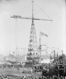 Spectators on day of launching of U.S.S. Maine, 1889. Creator: Unknown