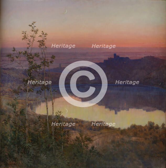 Speculum Dianae - Lake Nemi, 1909. Creator: Coleman, Enrico (1846-1911).