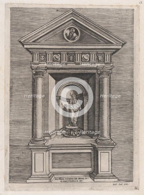 Speculum Romanae Magnificentiae: Temple-Altar of Jove, as a Youth, 16th century., 16th century.