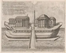 Speculum Romanae Magnificentiae: Temples on the Isle of Tiber, 1582., 1582. Creator: Etienne Duperac