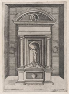 Speculum Romanae Magnificentiae: The Altar of Jupiter in the Oldest Temple on the C..., ca. 1514-36. Creator: Attributed to Agostino Veneziano