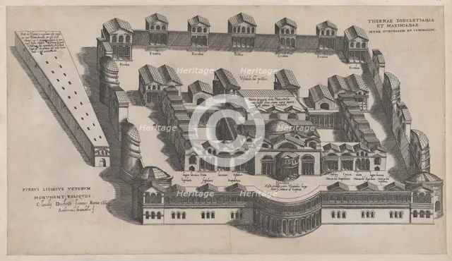 Speculum Romanae Magnificentiae: The Baths of Diocletian, 1582., 1582. Creator: Giovanni Ambrogio Brambilla.