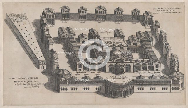 Speculum Romanae Magnificentiae: The Baths of Diocletian, 1582., 1582. Creator: Giovanni Ambrogio Brambilla.