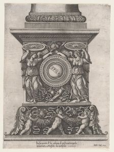 Speculum Romanae Magnificentiae: The Base of the Column of Theodosius, 16th century., 16th century. Creator: School of Marcantonio Raimondi
