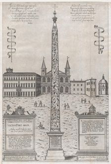 Speculum Romanae Magnificentiae: The Egyptian Obelisk of Constantine, 1589., 1589. Creator: Giovanni Ambrogio Brambilla