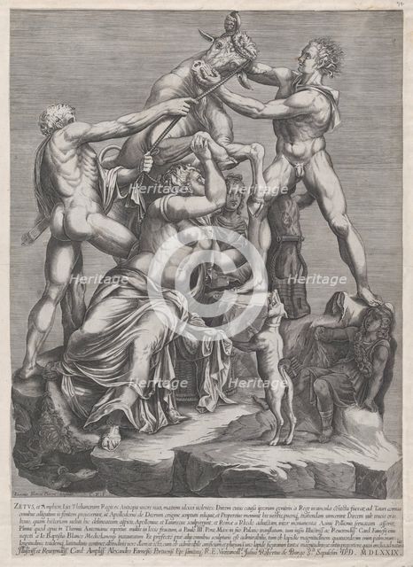 Speculum Romanae Magnificentiae: The Fate of Dirce, 1579., 1579. Creator: Georges Reverdy.