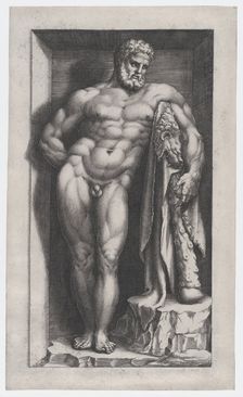 Speculum Romanae Magnificentiae: The Farnese Hercules, 16th century., 16th century. Creator: Giorgio Ghisi
