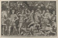 Speculum Romanae Magnificentiae: The Lion Hunt, ca. 1500-1534., ca. 1500-1534. Creator: Marcantonio Raimondi