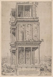 Speculum Romanae Magnificentiae: The Septizodium, 1556., 1556. Creator: Anon